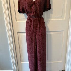 Rails Burgundy V-Neck jumpsuit